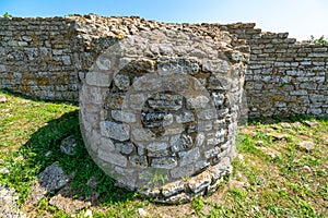 Fragment of the ancient fortress wall at Cape Kaliakr in Bulgaria