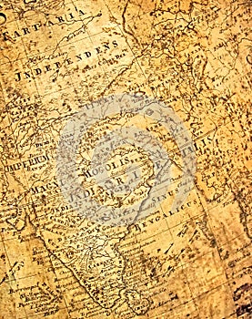 Fragment of ancient map photo