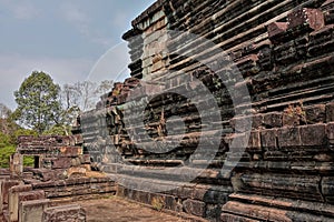 Fragment of an ancient temple in Angkor.