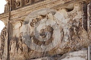 Fragment of the Arch of Titus in Rome