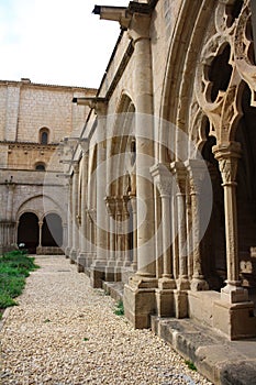 Fragment of the arches of the Poblet Monastery cat. Reial Monestir de Santa Maria de Poblet - Cistercian monastery. Spain