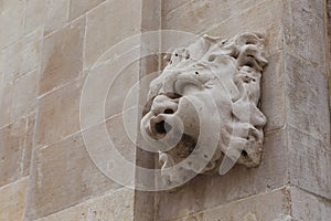 Fragment of an architectural decoration of a historic building in Dubrovnik