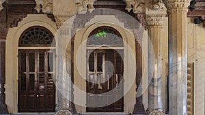 A fragment of the architecture of the ancient Amber Fort.