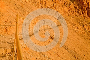 Fragment of a bannister on the mountain ascend