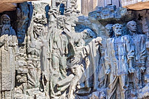 Fragment of the bas-relief in National Museum of the History of Ukraine in the Second World War. Memorial complex in Kiev, Ukraine