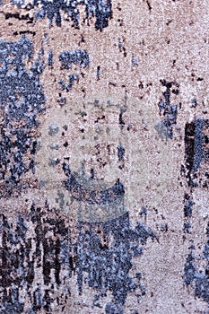 Fragment of a beige-blue carpet with an abstract pattern