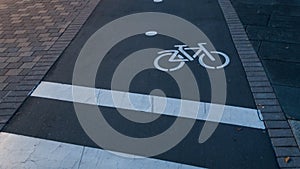 Fragment of a Bicycle path. infographics. sign `bike`