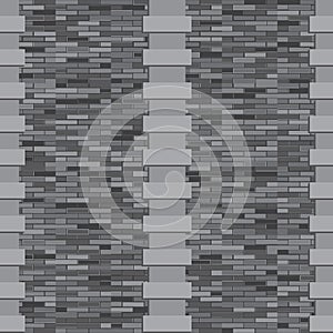 Fragment of a brick wall of a building with windows in the evening light. Seamless background