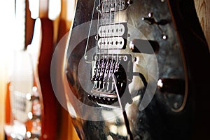 Old guitar close-up