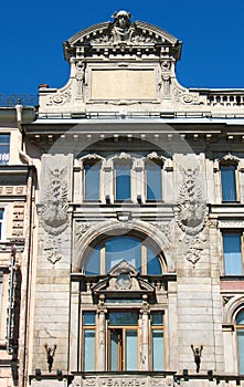 Fragment of a building facade on Nevsky Prospekt