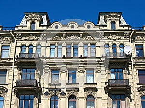 Fragment of a building facade on Nevsky Prospekt