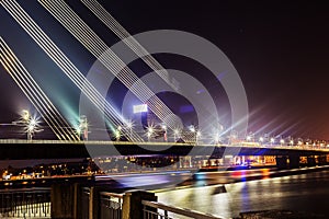 Fragment of cable-stayed bridge