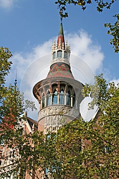 Fragment of casa Terradas in Barcelona photo