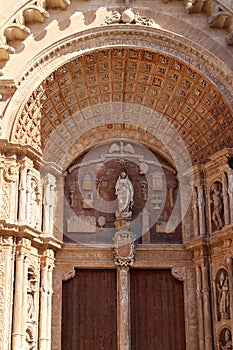 Fragment of the Cathedral of the Blessed Virgin Mary in Palma de Mallorca. Majorca. Spain