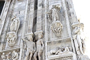 Fragment of a cathedral in Italy in summer