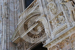 Fragment of a cathedral in Italy in summer