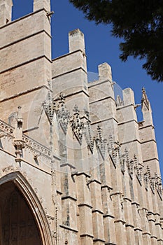 fragment of the Cathedral of La Seu. Palma de Mallorca. Majorca. Spain