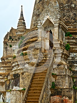 Fragment of chedi in Buddhist temple Wat Phra Sri Sanphet in Ayutthaya