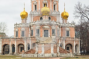 Fragment of the Church of the Intercession at Fili, Moscow.