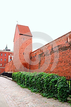 Fragment of the city wall and Ramera Tower on Torna Street. Riga photo