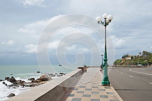 Fragment of the city waterfront in the Nyo mountain region. Vung Tau, Vietnam