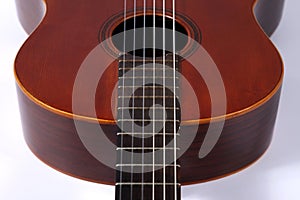 A fragment of classical guitar closeup