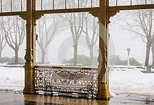 Fragment of Colonnade in spa town Marianske Lazne Marienbad