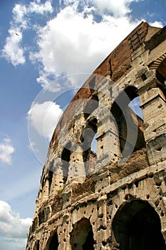 Fragment of Colosseum in Rome, Italy.