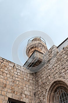 Fragment of the courtyard near the tomb of King David in old city of Jerusalem, Israel