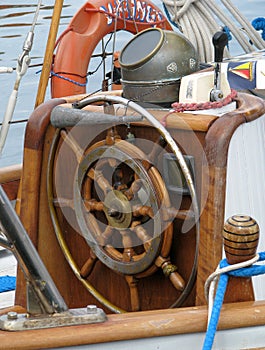 Fragment of a deck of old sailing yacht