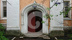 A fragment of the decoration of the facade of a residential building, the former barracks of the Rifle Regiment of His Majesty`s photo