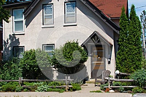 Fragment of the entrance to the old house