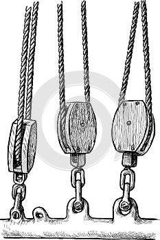 Fragment of equipment sailing ship