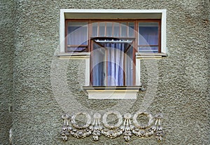 Fragment of the facade in the Art Nouveau style on Zagorodny Prospekt