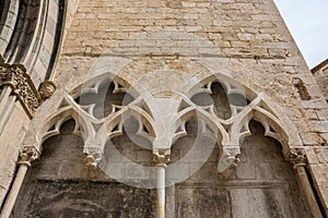 Fragment of the facade of the Basilica Parroquial de Sant Feliu photo