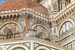 Fragment of facade Duomo Santa Maria del Fiore, Florence, Italy