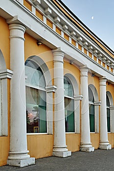 Fragment of the facade of the Gostiny Dvor in Taganrog