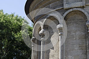 Fragment of the facade of an old building