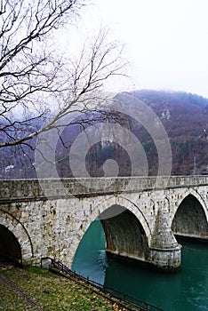 Fragment of the famous bridge in Visegrad.