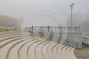 Fragment of the fence on the waterfront