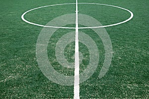 Fragment of footbal field with artificial grass