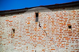 A fragment of the fortress wall.The Kirillo-Belozersky monastery.Russia,the city of Kirillov.