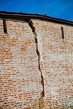 A fragment of the fortress wall.The Kirillo-Belozersky monastery.Russia,the city of Kirillov.