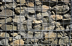 A fragment of gabion wall