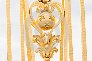 Fragment of the golden gate of the Palace of Versailles