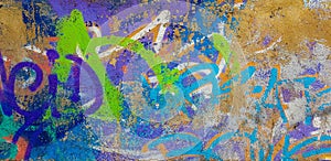 Fragment of graffiti drawings. Multicolored background texture