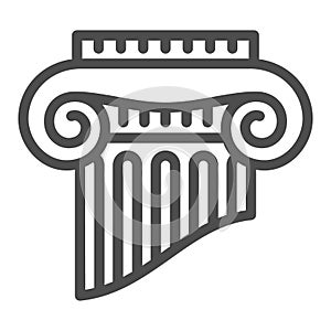 Fragment of greek column line icon, interior design concept, part of ancient column vector sign on white background