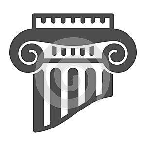Fragment of greek column solid icon, interior design concept, part of ancient column vector sign on white background