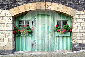 Fragment of the Historical Fahverk House at Maria Laach Abbey.