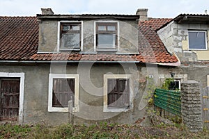 Fragment of a house on Svetlaya Street in the village of Ilyinka, Kaliningrad Region